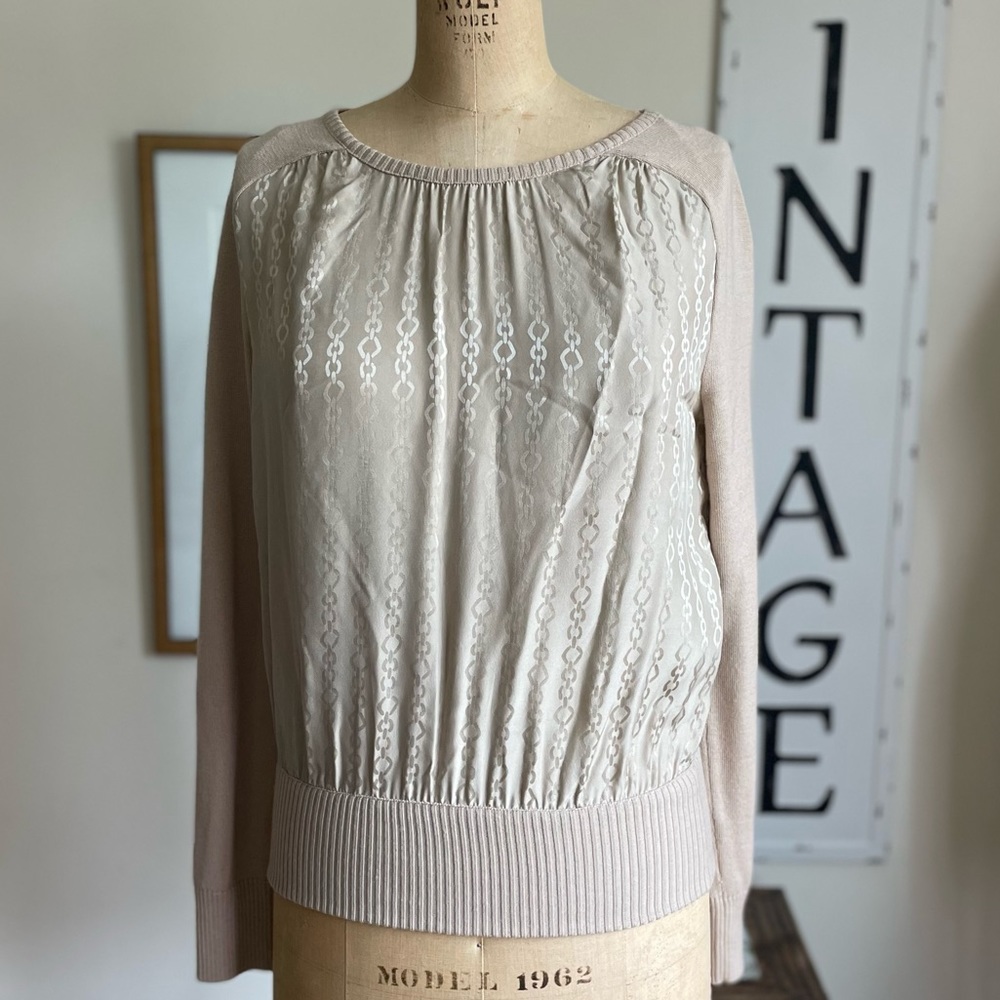 Tina Turk Chain Detail Crewneck Sweater Size Medium